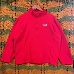 The North Face Red Fleece Quarter Zip Pullover Jacket gorpcore hiking